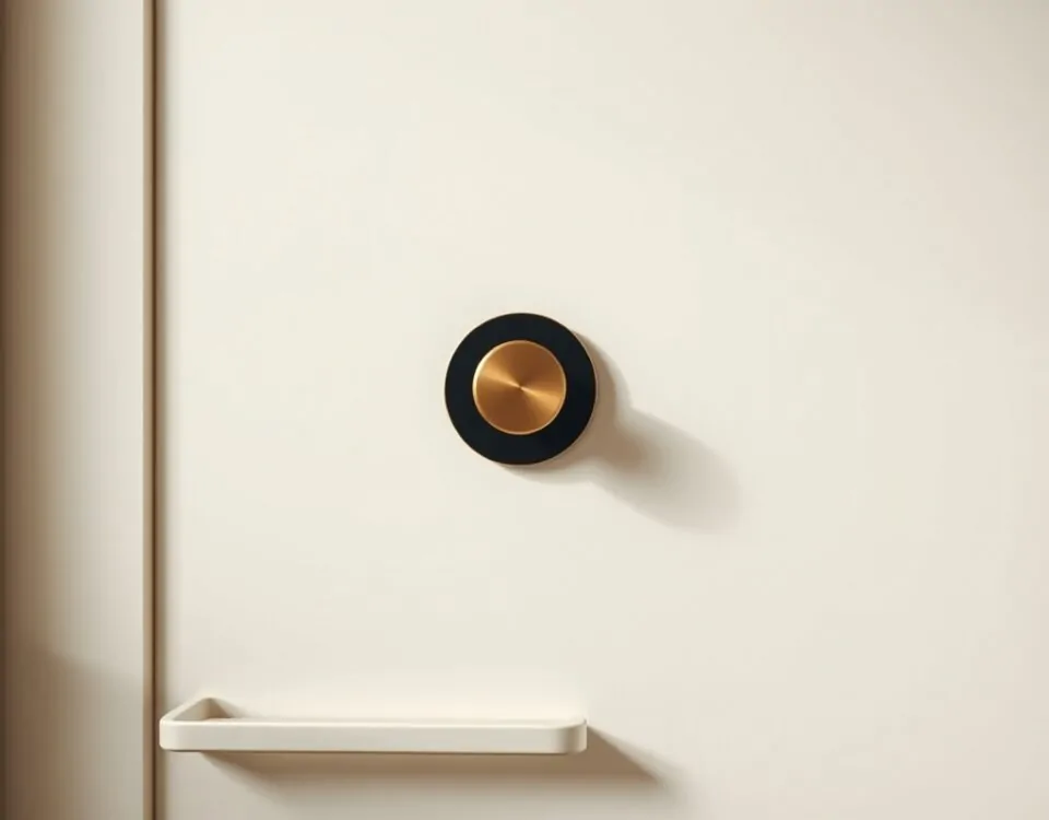 Cerradura de bronce mate en puerta blanca, con la frase: "Encuentra la mejor oferta para cambiar cerraduras en tu hogar en Alicante".