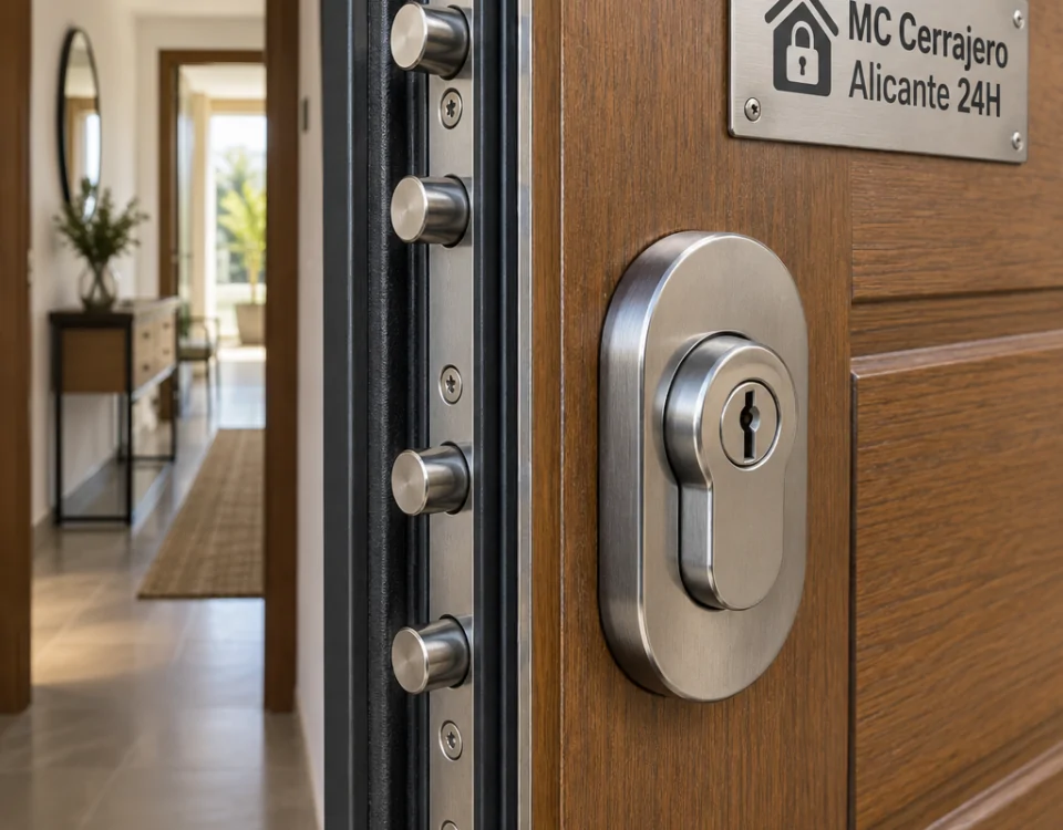Puerta residencial reforzada con escudo acorazado y cilindro de alta seguridad; Cuales son las cerraduras mas seguras para instalar en una casa